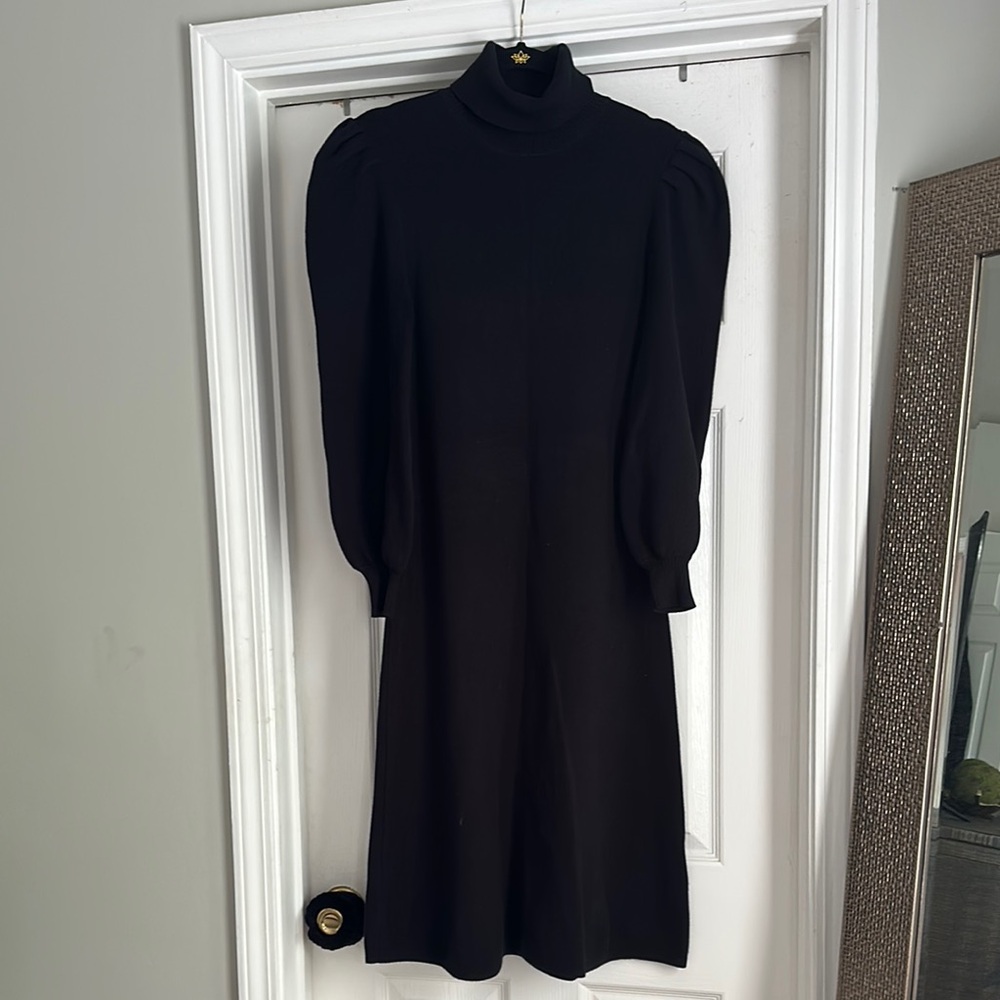 Who What Wear Black Mock Neck Sheath Dress